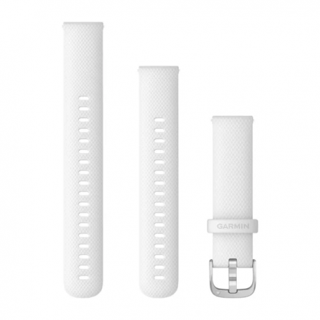 Pasek do Vivoactive 4s Vivomove 3s (18mm) Biały ze srebrnym zapięciem