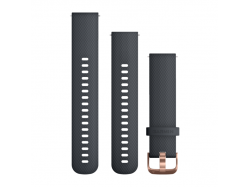 Pasek silikonowy granatowy z różowozłotym zapięciem do Venu Sq/FR 245/645/Vivoactive3/Vivomove 20 mm