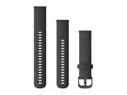 Pasek silikonowy czarny z popielatym zapięciem do Venu Sq/FR 245/645/Vivoactive3/Vivomove 20 mm