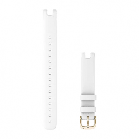 Pasek Lily™ (14 mm) Czarna włoska skóra z kremowo-złotym zapięciem (duży)