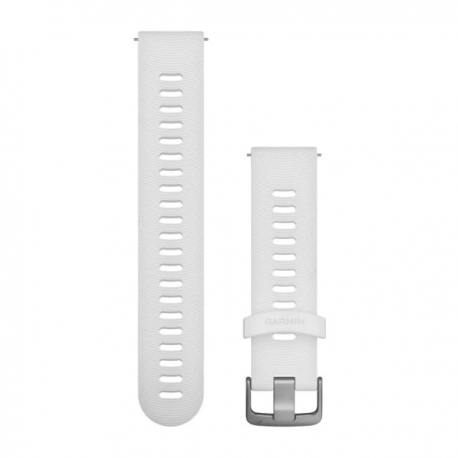 Pasek do Venu Sq/FR 245/645/Vivoactive3/Vivomove (20mm) Biały silikonowy pasek z zapięciem ze stali nierdzewnej