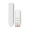 Pasek do Venu Sq/FR 245/645/Vivoactive3/Vivomove (20mm) Biała włoska skóra z elementami PVD z 18-karatowego różowego złota