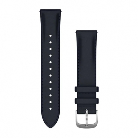 Pasek do Venu Sq/FR 245/645/Vivoactive3/Vivomove (20mm) Granatowy wytłaczany skórzany ze srebrnym zapięciem