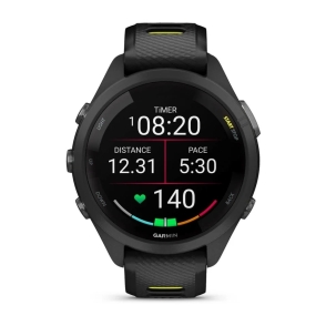 Garmin Forerunner 265s Czarna ramka i koperta z czarnym/jaskrawożółtym silikonowym paskiem 2