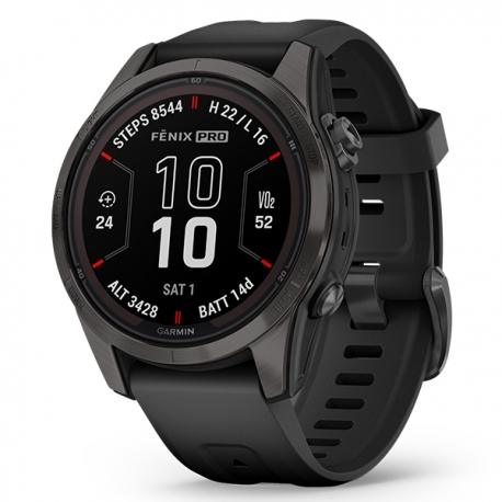 Fenix 7S Pro Sapphire Solar Carbon Gray DLC Titanium z czarnym paskiem z PL TOPO 2022.3