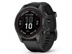 Fenix 7S Pro Sapphire Solar Carbon Gray DLC Titanium z czarnym paskiem