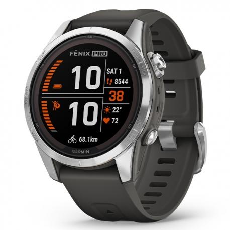 Fenix 7S Pro Solar Silver z grafitowym paskiem