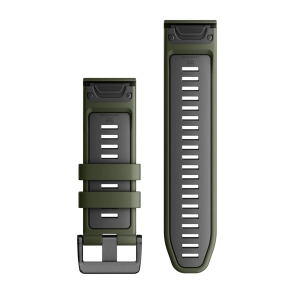 Silikonowy pasek QuickFit Fenix 7X Pro Ciemnozielony / grafitowy 26mm 2