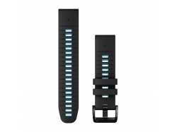 Silikonowy pasek QuickFit Fenix 7 Pro czarny / błękitny 22mm