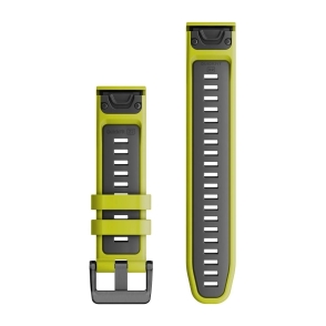 Silikonowy pasek QuickFit Fenix 7 Pro Limonkowy / grafitowy 22mm 2