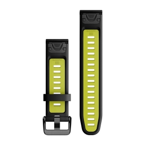 Silikonowy pasek QuickFit Fenix 7s Pro Czarny / limonkowy 20mm 2