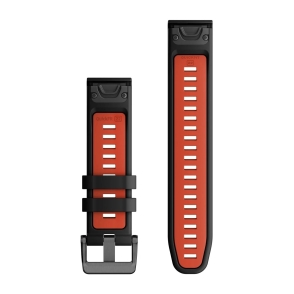 Silikonowy pasek QuickFit Fenix 7 Pro Czarny / czerwony 22mm 2
