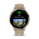 Venu 3S Bezel ze stali nierdzewnej w kolorze soft gold z kopertą w kolorze french gray i skórzanym paskiem