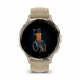 Venu 3S Bezel ze stali nierdzewnej w kolorze soft gold z kopertą w kolorze french gray i skórzanym paskiem