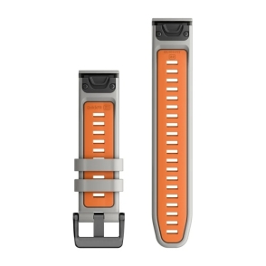 Silikonowy pasek QuickFit Fenix 7 Pro mglisty szary / pomarańczowy 22mm 2