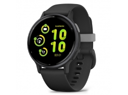 Vivoactive 5 Aluminiowy bezel w kolorze Slate z czarną kopertą i silikonowym paskiem