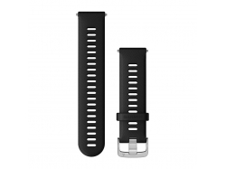 Pasek silikonowy czarny z srebrnym zapięciem QuickRelease 22 mm do Forerunner 255/265/Venu 2/Venu 3
