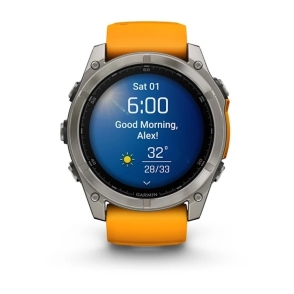 Fenix 8 51 mm AMOLED Sapphire Tytanowy z Pomarańczowo-szarym paskiem 2