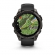 Fenix 8 47 mm AMOLED Sapphire Carbon Grey DLC Titanium z paskiem silikonowym w kolorze czarnym / Pebble grey