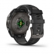 Fenix 8 47 mm AMOLED Sapphire Carbon Grey DLC Titanium z paskiem silikonowym w kolorze czarnym / Pebble grey
