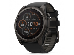 Fenix 8 51 mm Solar Sapphire Carbon Grey DLC Titanium z czarno-szarym paskiem z PL TOPO 2025.4