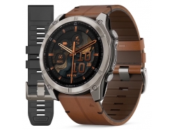 Fenix 8 51 mm AMOLED Sapphire Titanium z kasztanowym skórzanym paskiem