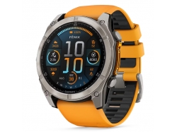 Fenix 8 51 mm AMOLED Sapphire Titanium z pomarańczowo-grafitowym paskiem z PL TOPO 2025.4