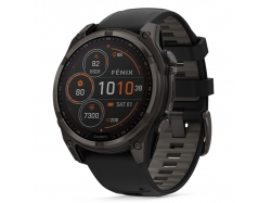 Fenix 8 47 mm Solar Sapphire Carbon Grey DLC Titanium z czarno-szarym paskiem z PL TOPO 2025.4
