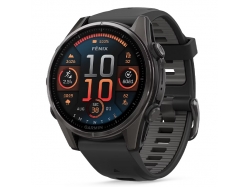 Fenix 8 43 mm AMOLED Sapphire Carbon Grey DLC Titanium z czarno-szarym paskiem z PL TOPO 2025.4