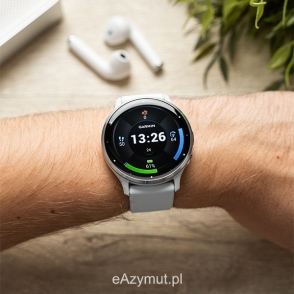 Venu 3 Srebrny bezel ze stali nierdzewnej z kopertą w kolorze whitestone i silikonowym paskiem 2