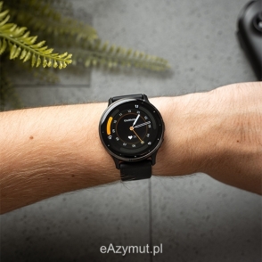 Venu 3 Bezel w kolorze slate ze stali nierdzewnej z czarną kopertą i silikonowym paskiem 2