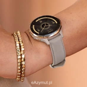 Venu 3S Bezel ze stali nierdzewnej w kolorze soft gold z kopertą w kolorze french gray i skórzanym paskiem 2