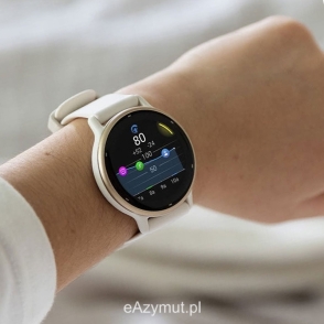 Vivoactive 5 Aluminiowy bezel w kolorze Cream Gold z kopertą w kolorze Ivory i silikonowym paskiem 2