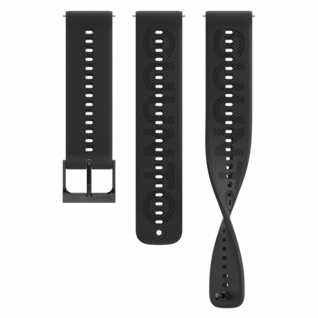 Pasek silikonowy czarny athletic 6 do zegarka Suunto S+M 22 mm