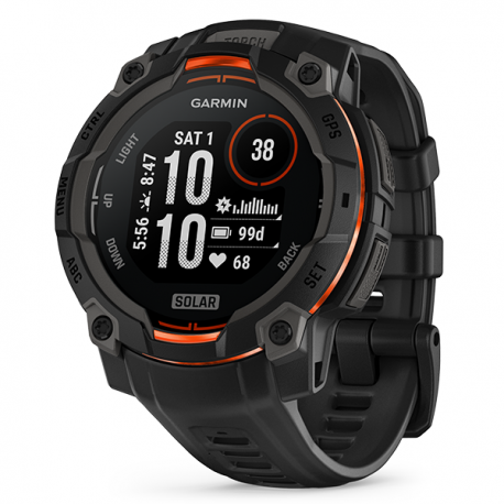Garmin Instinct 3 Solar Czarny z paskiem w kolorze Charcoal