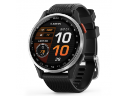 Approach S44 srebrny z czarnym silikonowym paskiem