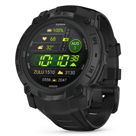 Zegarek Instinct 3 50 mm AMOLED Tactical czarny z czarnym paskiem