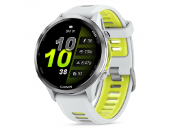 Forerunner 970 Tytanowy w kolorze Whitestone i półprzezroczystym paskiem w kolorze Whitestone/Amp yellow z PL Topo