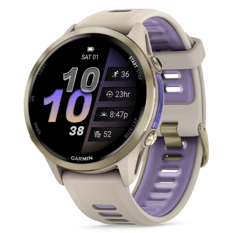 Forerunner 970 Tytanowy w kolorze soft gold z paskiem w kolorze french grey/indygo
