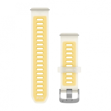 Pasek silikonowy Bone/Mango z zapięciem Silver QuickRelease do Forerunner 165/245/570 20 mm
