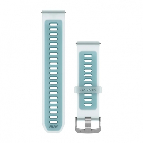 Pasek silikonowy Whitestone/Turquoise z zapięciem Silver QuickRelease do Forerunner 255/265/570 22 mm