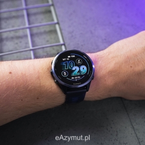Forerunner 570 47 mm Aluminiowy w kolorze indygo z półprzezroczystym paskiem w kolorze Imperial Purple/Indygo 2