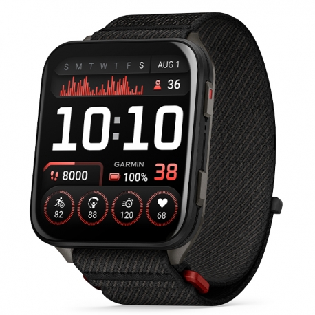 Venu X1 Black z tytanowym deklem w kolorze slate i nylonowym paskiem ComfortFit w kolorze black