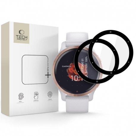 Szkło hybrydowe Tech-Protect Glass Flex+ 2-Pack Garmin Vivoactive 6 Black