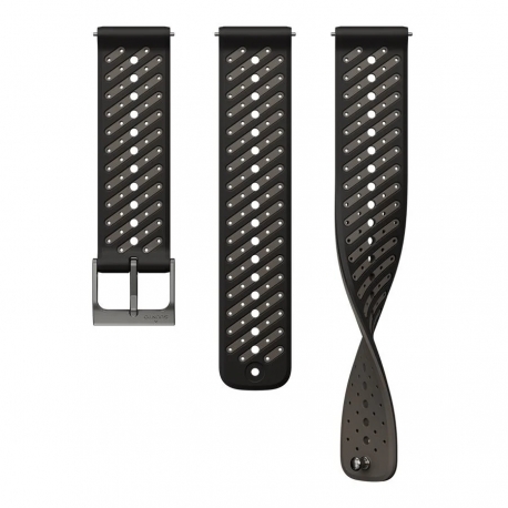 Pasek silikonowy Black Athletic 8 do zegarka Suunto S+M 22 mm