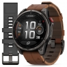 Fenix 8 Pro 47 mm AMOLED Sapphire Carbon grey DLC Titanium z kasztanowym skórzanym paskiem