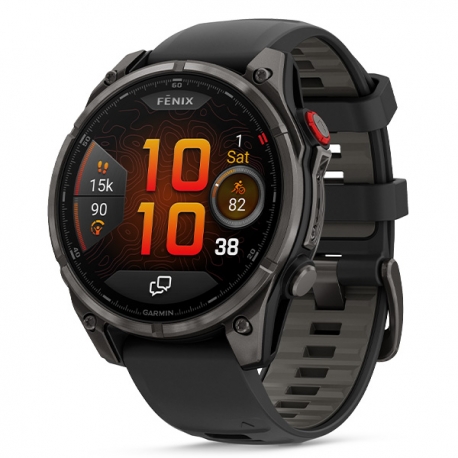 Fenix 8 Pro 47 mm AMOLED Sapphire Carbon Grey DLC Titanium z czarno-szarym paskiem