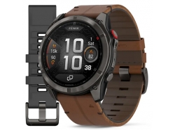 Fenix 8 Pro 51 mm AMOLED Sapphire Carbon grey DLC Titanium z kasztanowym skórzanym paskiem