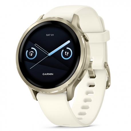 Venu 4 41 mm Lunar Gold z paskiem silikonowym w kolorze Bone