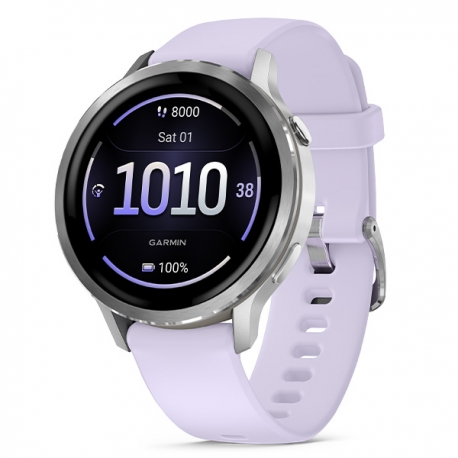 Venu 4 41 mm Silver z paskiem silikonowym w kolorze Periwinkle